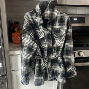 Black and White Plaid Jacket